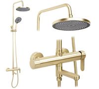 Rea - Arcos Shower Set Brushed Gold Stainless Steel Brass ABS 15 x 15 x 134 cm