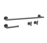 Rea - Bathroom Accessory Set l 4-Piece ARI Titanium Metal 60 x 6 x 5 cm