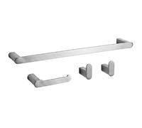 Rea - Bathroom Accessory Set l 4-Piece Mati - Brushed Nickel - Metal - 10 x 10 x 10 cm