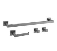 Rea - Bathroom Accessory Set l 4-Piece Rio - Titanium - Metal - 10 x 10 x 10 cm