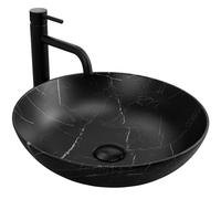 Rea REA-U3301 Matt-Black Bathroom Sink Made of Ceramic matt-REA-U3301, FIBO Black Matt 40,5 x 40,5 cm