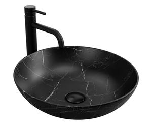 Rea Bathroom Sink Made of Ceramic Fibo Black Matt - Black matt - REA-U3301
