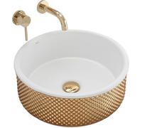 Rea Bathroom Sink Made of Ceramic Helen - Gold/White - REA-U6978