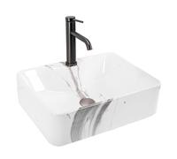 Rea Bathroom Sink Made of Ceramic Marmo imitation-REA-U5052, Kelly Stone Imitated