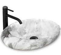 Rea Bathroom Sink Made of Ceramic Roxy C Stone L. Grey - Stone Imitation - REA-U6651