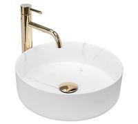 Rea Bathroom Sink Made of Ceramic Sami Marble Matt - Stone Imitation - REA-U8703
