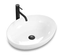 Rea Bathroom Sink Made of Ceramic Snow white-REA-U8198, White, Carola Slim 40 x 52 cm