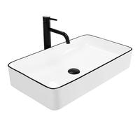 Rea REA-U6513 Bathroom Sink Made of creamic Denis Edge-black/white-REA-U6513, White Black