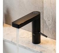 Rea Black Bathroom Kitchen Sink Lcd Temperature Indicator Standing Mixer Tap