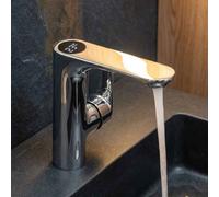 Rea Chrome Bathroom Kitchen Sink Lcd Temperature Indicator Standing Mixer Tap