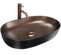 Rea CLEO 61 Copper Bush/Black Ceramic Countertop Wash Basin 41 x 60.5 x 14 cm Ceramic (Copper/Black)