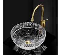 REA COUNTERTOP WASHBASIN SUE Transparent, COUNTERTOP WASHBASIN Made of Glass
