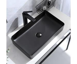 Rea Denis Schwarz Matt Black Bathroom Sink Made of creamic matt-REA-U3690