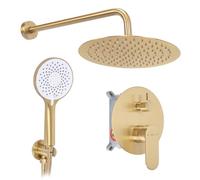 Rea - Flush-Mounted Spray Set Drop Gold Brushed + Box - 39 x 25 x 120.5 cm