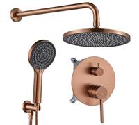 Rea - Flush-Mounted Spray Set Foster Copper Brushed + Box - 25 x 25 x 100 cm