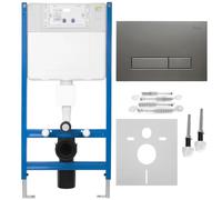 Rea - Frame Flush-Mounted Set K011a-q for Mis WC with Push Button HD Titanium - 16 x 52.5 x 103.5 cm