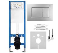 Rea - Frame Flush-Mounted Set Slim 024n for Mis WC with J Button Satin - 22 x 35.2 x 106.2 cm