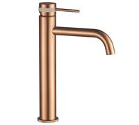 Rea - Lungo Grip High Bathroom Sink Tap - Brushed Copper - Brass - 18 x 5 x 28 cm