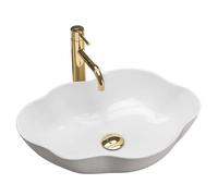 Rea Pearl Bathroom Sink Made of Ceramic Pearl-white-REA-U0265, White