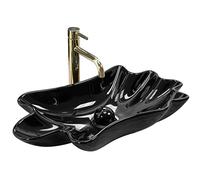 Rea REA-U3401 Bathroom Sink Made of Ceramic Infinity Black-black-REA-U3401, Black