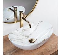 Rea REA-U5063 Bathroom Sink Made of Ceramic Royal Mini Shiny Aiax-Stone imitation-REA-U5063, White