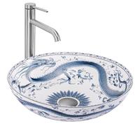 Rea REA-U6032 Bathroom Sink Made of creamic Kioto-pattern-REA-U6032, Drawing