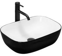 Rea REA-U6332 Bathroom Sink Made of Ceramic Belinda Black/White-black/white-REA-U6332, in Black and White
