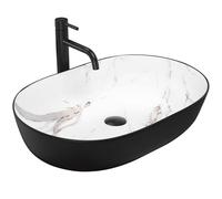 Rea REA-U6625 Bathroom Sink Made of Ceramic 61 White matt-REA-U6625, Black, Imitation Stone, Cleo Black AIAX MATT 41 x 60,5 cm