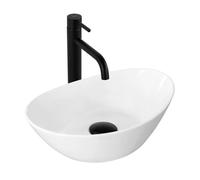 Rea REA-U6803 Bathroom Sink Made of Ceramic Kate 36-Snow white-REA-U6803, White, 36.5 cm x 24.5 cm x 13 cm