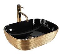 Rea REA-U8780 Bathroom Sink Made of Ceramic Belinda Brushed gold/black-REA-U8780, Black Gold