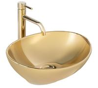 Rea REA-U9015 Bathroom Sink Made of Ceramic Gold-gold-REA-U9015, Gold, Sofia 41 x 34,5 cm