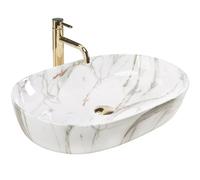 Rea REA-U9656 Bathroom Sink Made of Ceramic imitation-REA-U9656, Imitation Stone, Cleo 61 Shiny Aiax 41x60,5x14cm