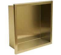 Rea Recessed Bathrom Shelf 30X30, Stainless Steel, Brush Gold