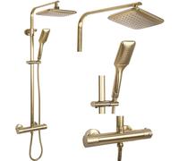 Rea Shower Set Tom Thermostat Brush Gold, Made of Brass - 39X27,5X120Cm