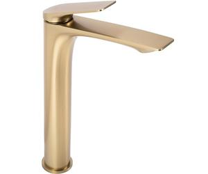 Rea Single Lever Washbasin Tap Avalon High Brush Gold, (Made of Brass) - 20X4,2X30Cm