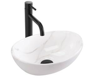 Rea Sofia Mini Cloudy Countertop Wash Basin Bathroom 34.5 x 26.5 x 12 cm Ceramic (Imitation Stone)