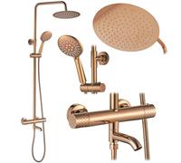Rea - Thermostat Shower Set Lungo Diamond Copper Brass ABS 15 x 15 x 117 cm