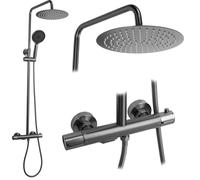 Rea - Thermostatic Shower Set Drop Titanium Brass ABS 15 x 15 x 120.5 cm