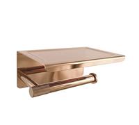 Rea - Toilet Roll Holder with Shelf 6613 Modern Copper Metal 11.5 x 19 x 8 cm