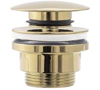 Rea Universal Bathroom Sink Plug with Overflow Pop Up Waste Brass (Gold)