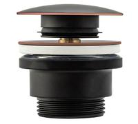 Rea Universal Click-Clack Old Black Brass Round Push Button Waste Plug Sink Basin