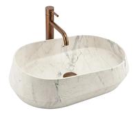 Rea - Zoe Marlo Countertop Basin Oval, Asymmetrical - Artificial Stone (Artificial Composite Stone) - 59x38x17cm