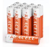 REACELL 12 Counts AAA Rechargeable Batteries for Household Devices, Fits for Cordless Phones, Toys, Remote control, LED etc. 1.2V Ni-MH Tripe A Rechargeable Batteries