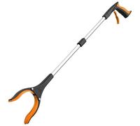 Reach and Grab Tool 2pcs Foldable Litter Reachers Pickers Gripper Extender Hand Tools Portable Collapsible Garbage Grabber Pick Up Tools for Seniors, Elderly(Orange)