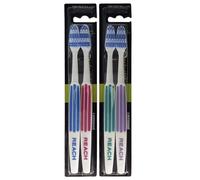 REACH Essential Care Interdental Firm Toothbrush, Duo Pack x 2, Full Head Hard Bristle Manual Toothbrushes, Variety Colors Multipack, Daily Oral Enamel Dental Care