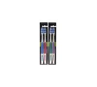 REACH Essential Care Interdental Medium Toothbrush, Duo Pack x 2, Full Head Hard Bristle Manual Toothbrushes, Variety Colors Multipack, Daily Oral