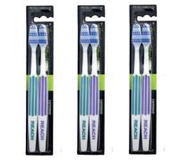 REACH Essential Care Interdental Medium Toothbrush, Duo Pack x 3, Full Head Hard Bristle Manual Toothbrushes, Variety Colors Multipack, Daily Oral Enamel Dental Care