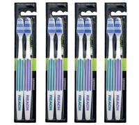 REACH Essential Care Interdental Medium Toothbrush, Duo Pack x 4, Full Head Hard Bristle Manual Toothbrushes, Variety Colors Multipack, Daily Oral Enamel Dental Care