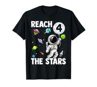 Reach Four The Stars 4 Years Old Birthday Boy Astronaut 4th T-Shirt