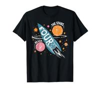Reach Four The Stars 4th Birthday Rocket Space 4 Year Old Value Graphic T-Shirt